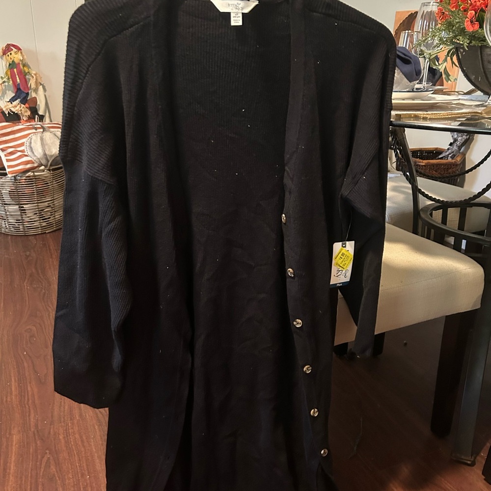 Women's Black Long Cardigan